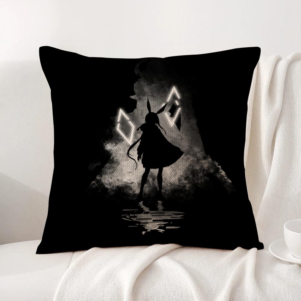 Hot Game A-Arknights Cushion Cover Summer Coolness Linen Fabric Double-Sided Printing Pillow Case Sofa Home Decor Gift