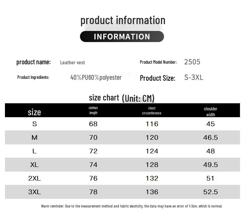 MiiOW Men's Warm Leather Vest