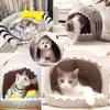 All-Season Cat & Dog Nest: Semi-Closed, Washable, Winter-Warm Pet Bed