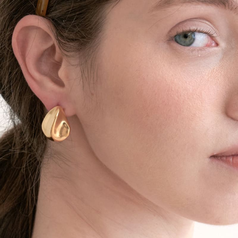 halden big atypical polka dots earrings (E053_gold)