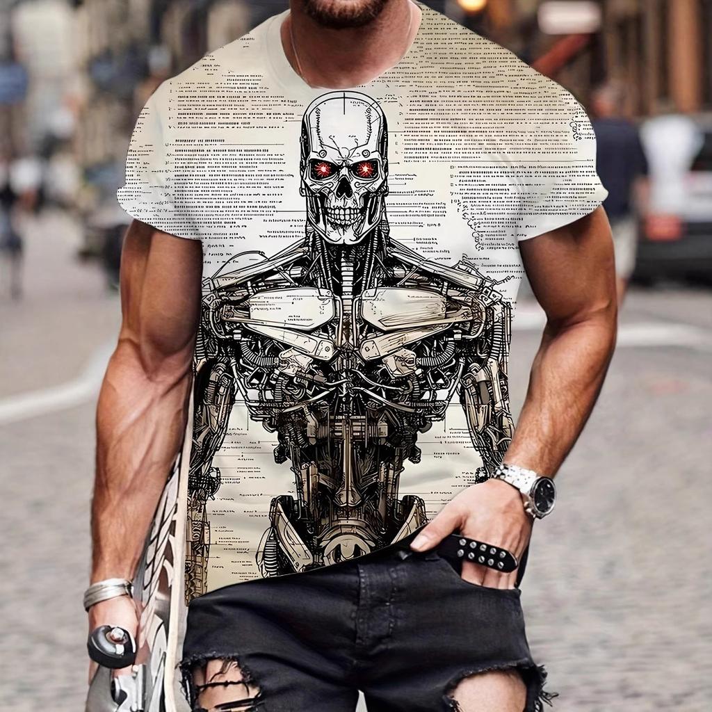 Men's 3D Printed T-Shirt Short Sleeve O-Neck Pullover Casual Top