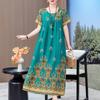 Elegante lange Kleider mit Ärmeln Übergröße Lässiges lockeres Kurzarm-Vintage-Kleid für Damen Sommerkleidung