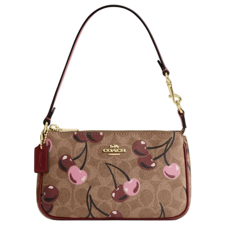 

Coach Nolita 19 Classic Logo Cherry Print Faux Leather Handbag Small Women handbags Brown Yellow CZ011-IMTAM Gift Box Set (Basic Set+Yellow Box)