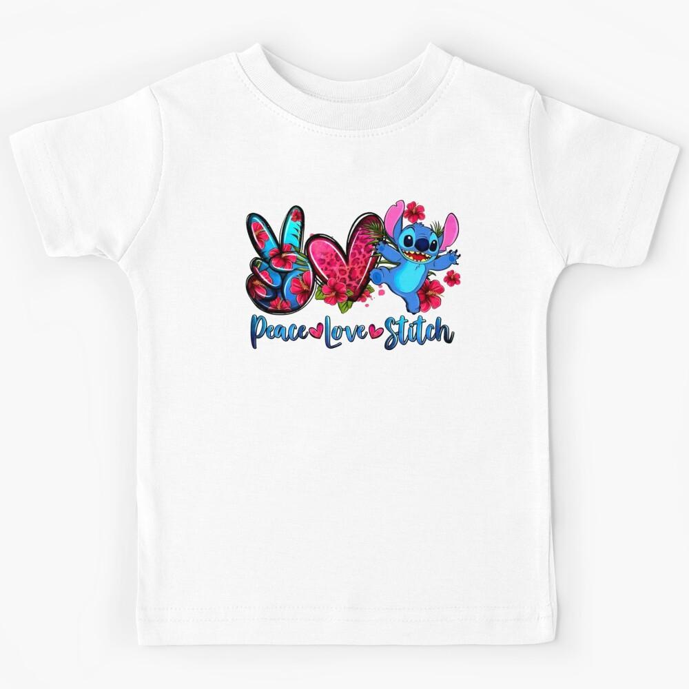 Peace And Love Stitch Kids T-Shirt 120