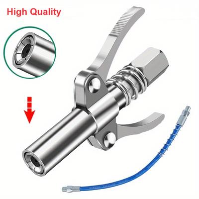 Durable 10000 PSI High Pressure Grease Gun Coupler Nozzle Hose Pump Syringe with NPT1/8 Adapter for Car Brake Oil Change Tools