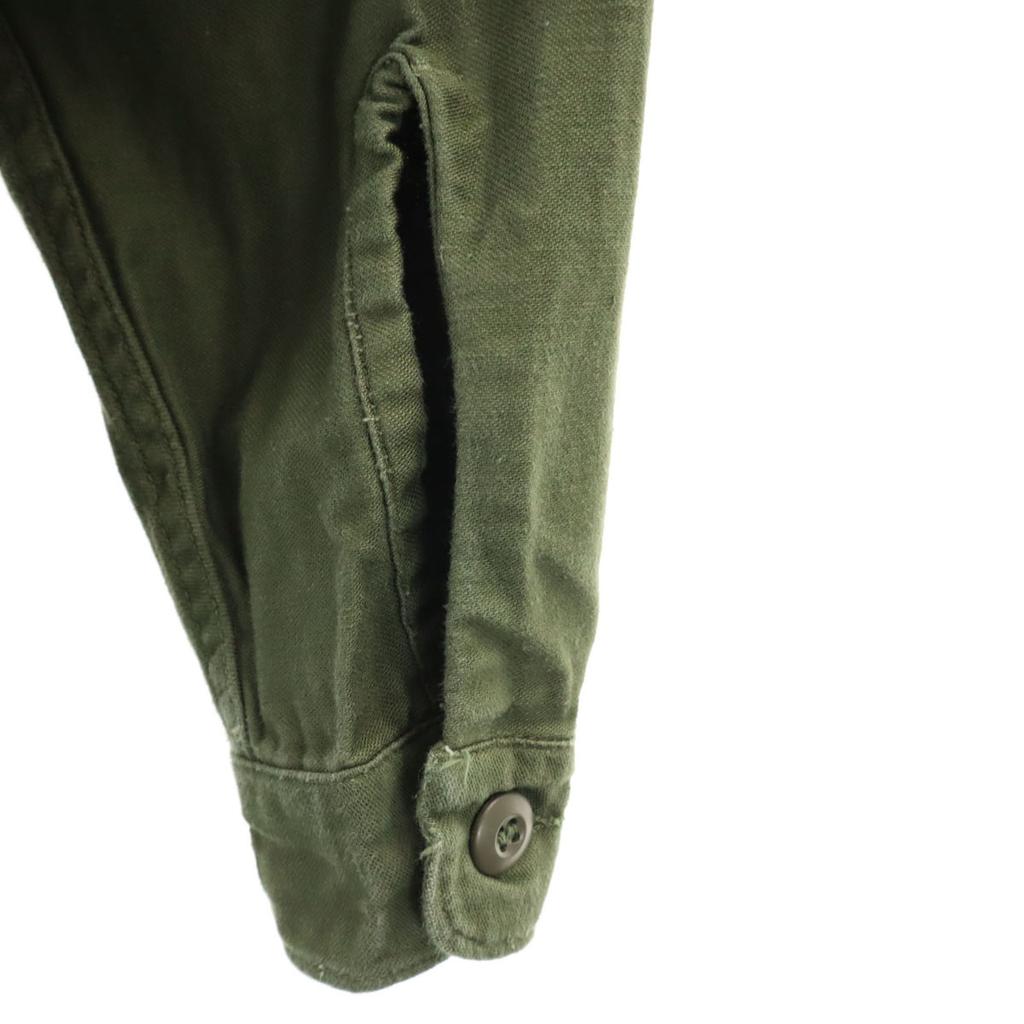 US ARMY 70s Vintage Long Sleeve Utility Military Shirt 14 1/2 33 Khaki Men's Used