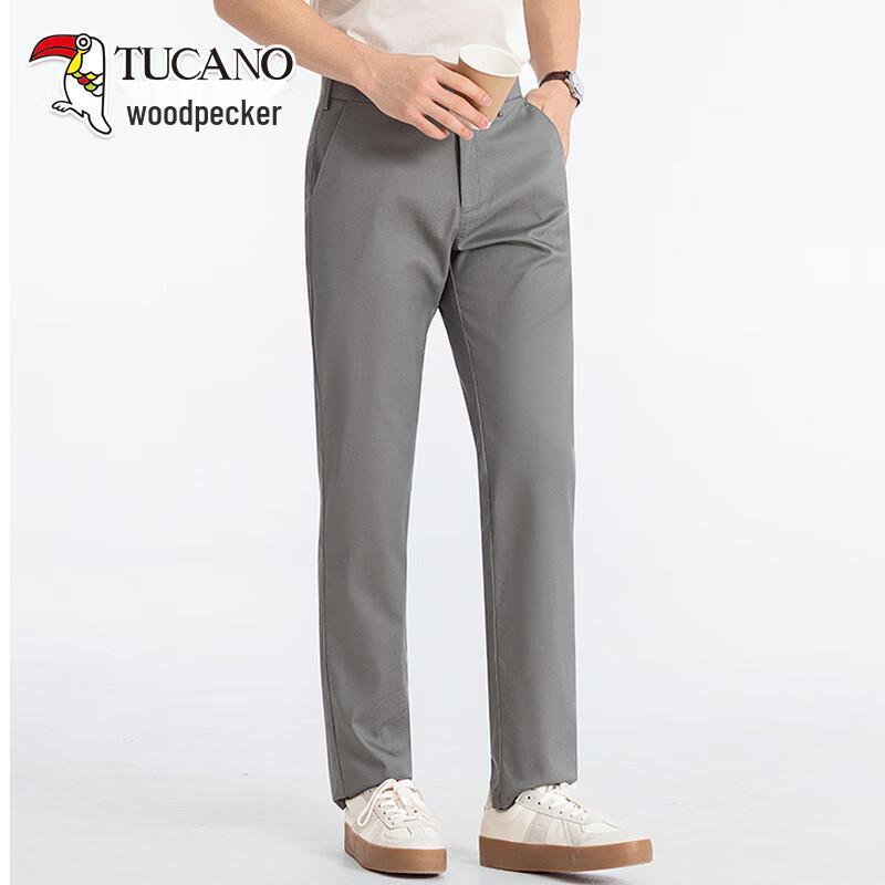 TUCANO Men's Summer Lightweight Wrinkle-Resistant Straight-Leg Casual Pants