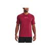 Under Armour Solid Color Large Logo Letter Round Neck Training Sports T-Shirt Men Tops Pink 1371264-664