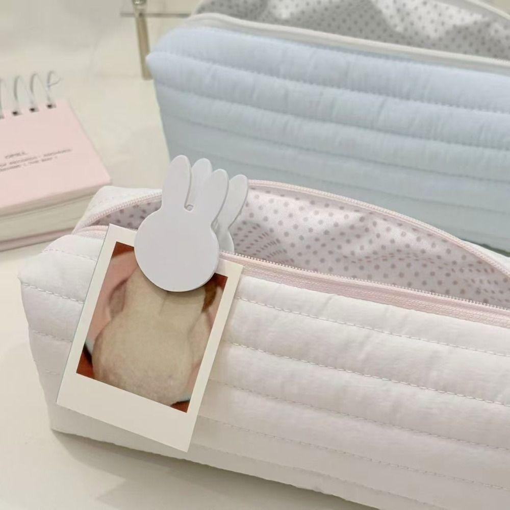 Portable Cream Color Pencil Case Multi-functional Large-capacity Stationery Storage Bag Stationery Organizer School Supplies
