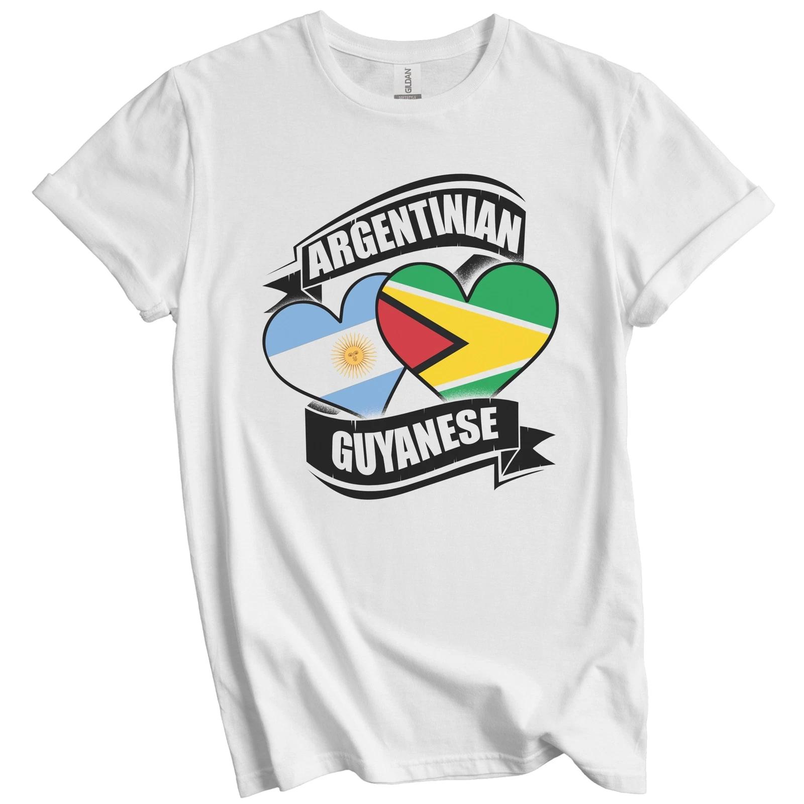 Argentinian Guyanese Hearts Argentina Guyana Flags T-Shirt L