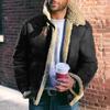 Men's Imitation Leather Fleece Fur Integrated Short Belt Large Lapel Men's Jacket