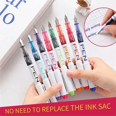 Bolígrafos de tinta de escritura de gran capacidad, de secado rápido, de tinta líquida recta, pluma estilográfica para estudiantes y niños