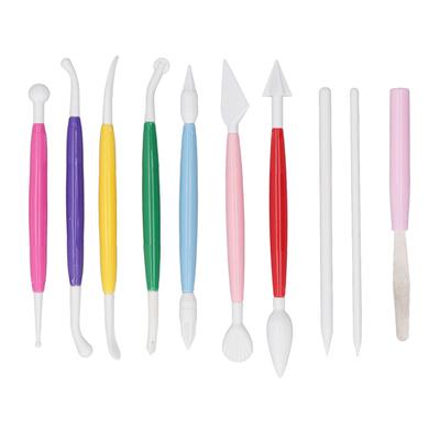 10PCS Set Cake Decorating Hand Tool Plastic Fondant Decorating Engraving Pen Set for Baking