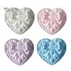 Desktop Jewelry Organizer 3D Print Heart Storage Box, with Satin Simulation Texture, Bow Anti-tangle Design Macaron Organizer, Portable for Necklaces