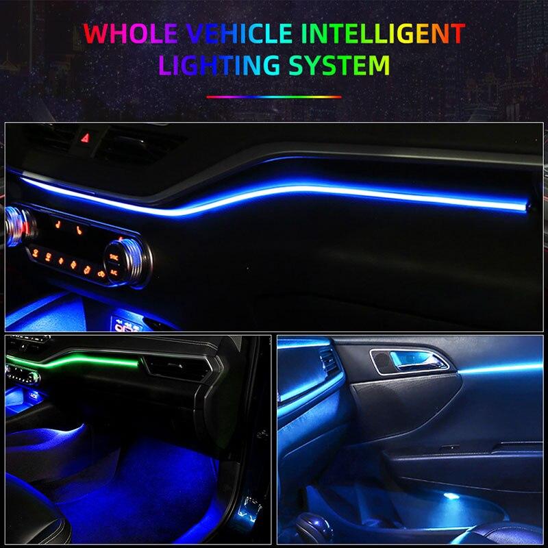 18 IN 1 6IN 1 Symphony Strip RBG 64 Color Acrylic Guide Fiber Strip Car Ambient Interior Decorative Atmosphere Lamp LED Strip