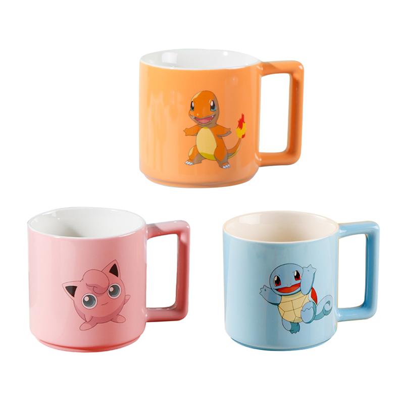 SHUNXIANG Ceramic Mug for Pokémon Licensed Cute Charmander Jigglypuff Cartoon Water Cup Coffee Cup Anime Themed Ceramic Cup Gift
