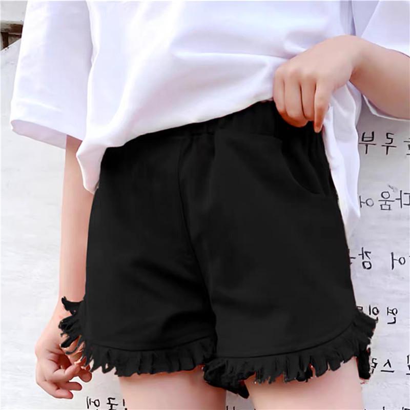 Girls' Summer Denim Shorts - Versatile, Loose-Fit, Mid to Big Kids Three-Quarter Pants