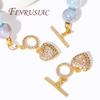 18K Gold Plated Brass with Zircon End Clasps Connectors For Jewelry OT Toggle Clasp For Necklace,DIY Bracelets Accessories