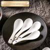 Gold Rim Ceramic Spoon Set