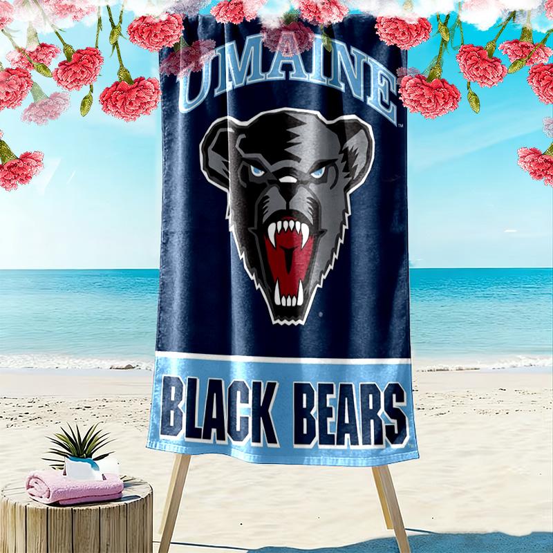 Asciugamano da Spiaggia Stampa Maine Black Bears, Asciugamano Grande Morbido Asciugatura Rapida per Spiaggia Campeggio Nuoto
