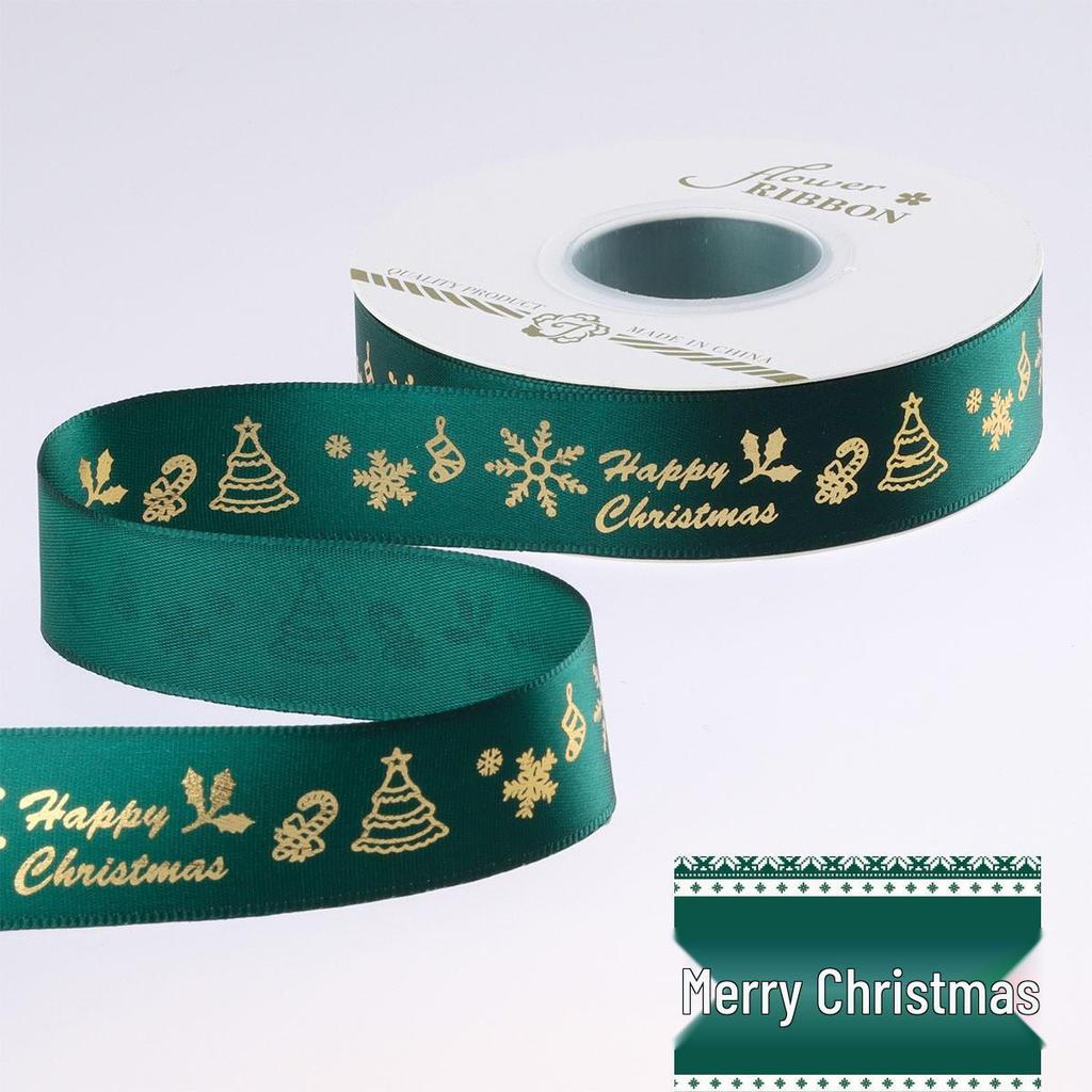 New Christmas Flower Packaging: Ribbon Bouquet with Hot Stamped, Colored Webbing for Floral Art