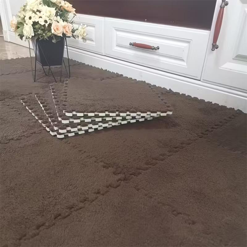 4-20 Piece Plush Baby Interlocking Floor Mats Thickened Warm Non-slip Suitable for Bedrooms Living Rooms and Kitchens