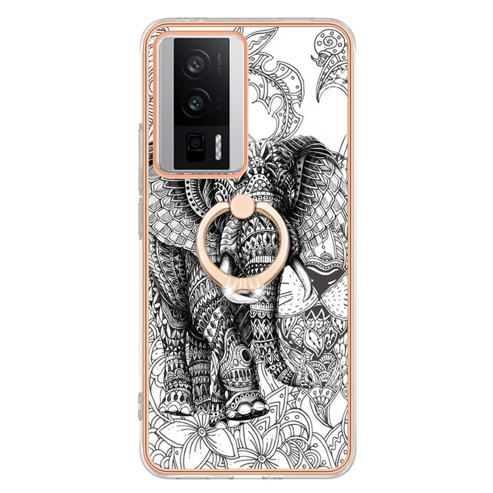 Luxury IMD Electroplating Frame TPU Shockproof Phone Case Metal Ring Stand For Redmi Note 12S 11S 12Pro/Xiaomi 11 Lite/13 Lite/POCO F5/POCO X5