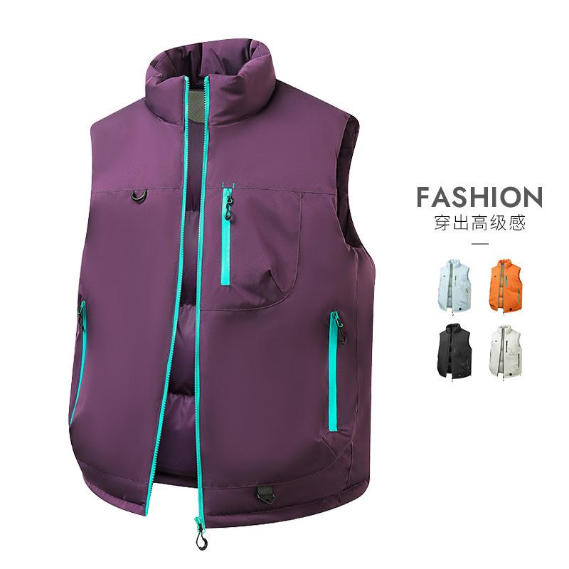 New thickened stand-up collar vest men's autumn and winter dopamine warm windproof vest vest vest vest vest vest jacket