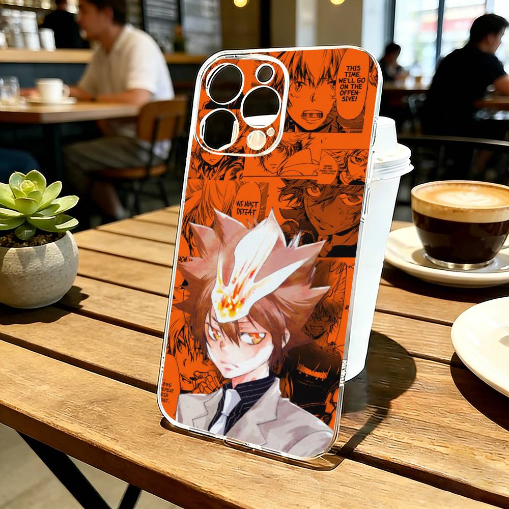 Hitman R-Reborn Tsuna S-Sawada Phone Case For iPhone 17 16 15 14 13 12 11 Mini Pro Max Plus Transparent Cover