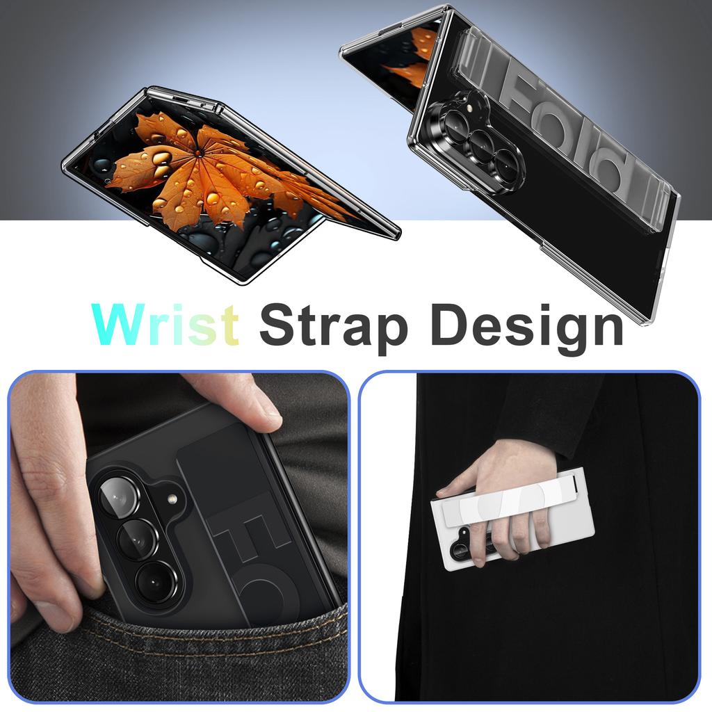 Luxury Silicone Wristband Ultra Thin Phone Case for Samsung Z Fold 7 6 5 4 3 Wrist Strap Bracket Shockproof Matte Back Cover