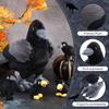 HyDren 5 Pcs Crow Plush Stuffed Animal Black Bird Plush Stuffed Animal Toy 14 Inch Large Realistic Mommy Bird Plush with 4 Small Babies Plushies in