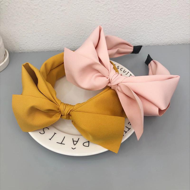 2022 European & American Bow Headband: Wide-Brimmed Korean Fashion Hair Clip for Women