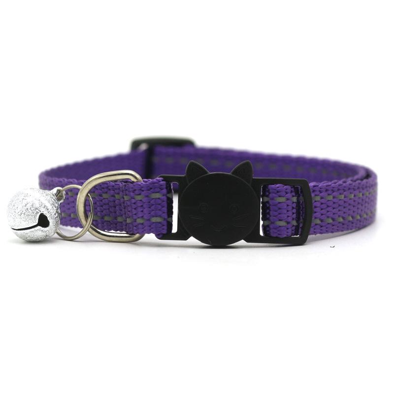 Pet Cha Cha 1.0 Reflective Silk Frosted Bell Collar with Cat Head Safety Buckle for Cats and Dogs