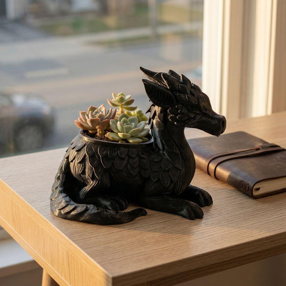 3D Printed Dragon Plant Pot Home Decoration Dragon Ornament Gift Flowerpot Molds  Home Decor