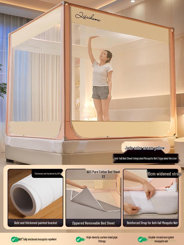 Free Shipping 2026 Anti-Fall Mosquito Net: Full-Cover Bed Rail Tent for Babies and Children