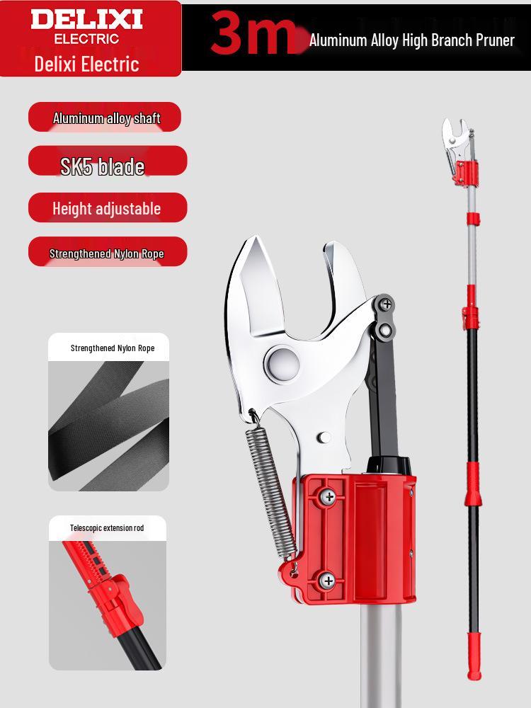 Delixi Telescopic Tree Pruner Shears - High-Altitude Branch Cutter
