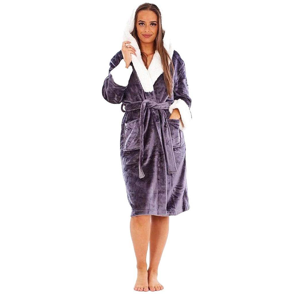Keanu Womens/Ladies Shimmer Sherpa Fleece Dressing Gown