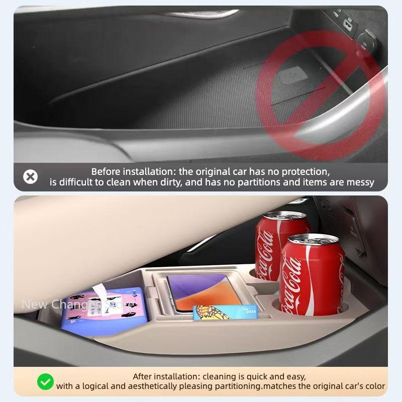 For XPeng P7+ 2024 2026 Silicone Center Console Storage Box Car Lower Dashboard Organizer Glasses Tray Interior Accessories
