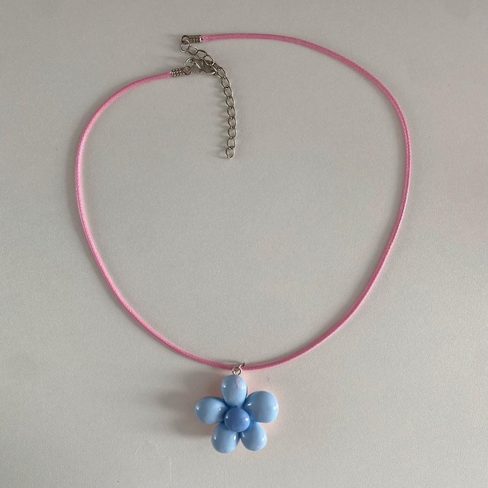 

Floral Statement Necklace Colorful Rope Choker Pastoral Style Flower Necklace Girl Style D