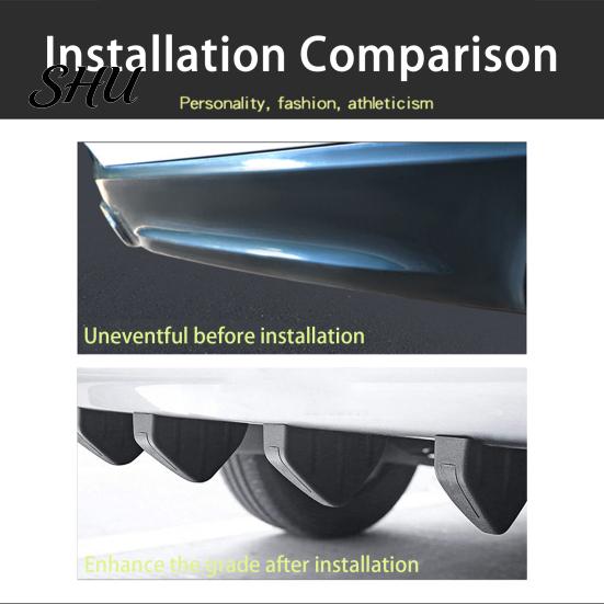 Car Body Spoiler 4Pcs Spoilers Easy Installation Fine Workmanship Eco-friendly Anti-deform Anti-scratch Decorate PP Material Universal Triangle Bumper