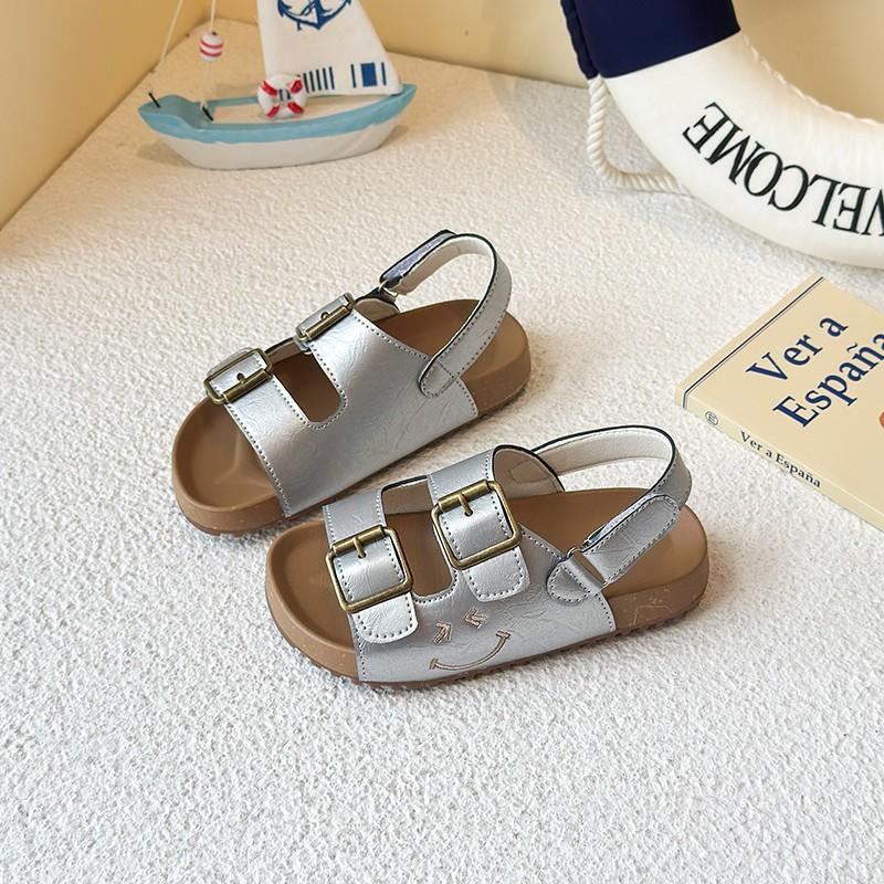 

Foreign trade large size sandals summer 2025 new outer wear retro belt buckle women s shoes casual fashion word beach shoes 25 серебряный