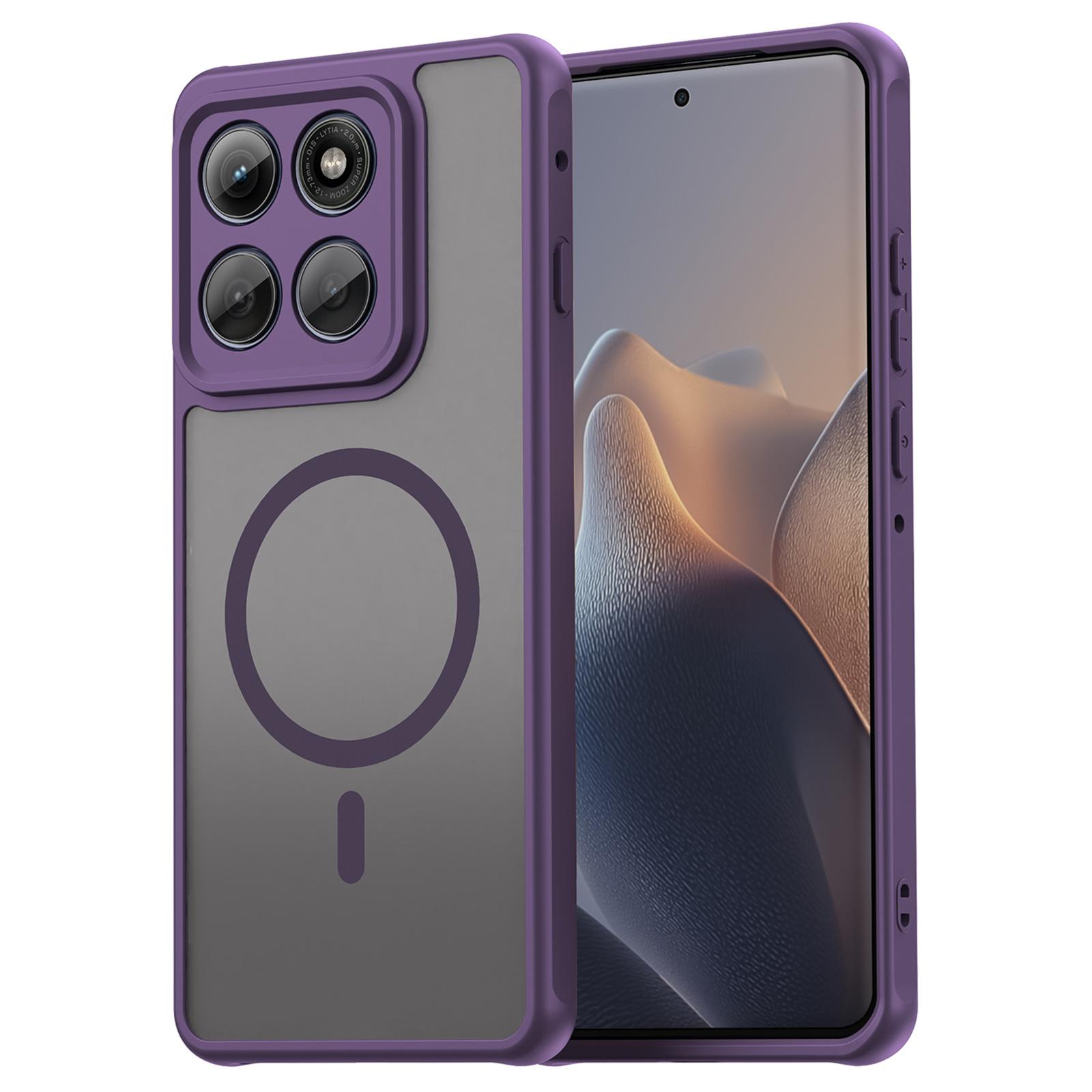 

Чехол для Motorola Edge 60 Pro 5G, совместимый с MagSafe, противоударный, из ПК+ТПУ Purple