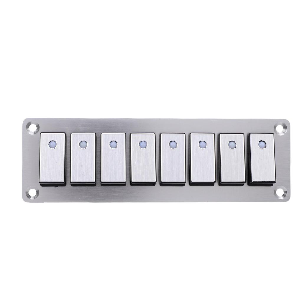 Aluminum Rocker Switch Panel 8 Gang Mini Rocker Toggle Switch Panel for Automotive RV Truck