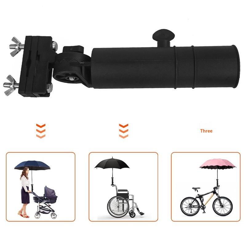 Universal Golf Cart Umbrella Holder Adjustable Golf Trolley Umbrella Stand Clip Buggy Baby Pram Wheelchair Umbrella Bracket