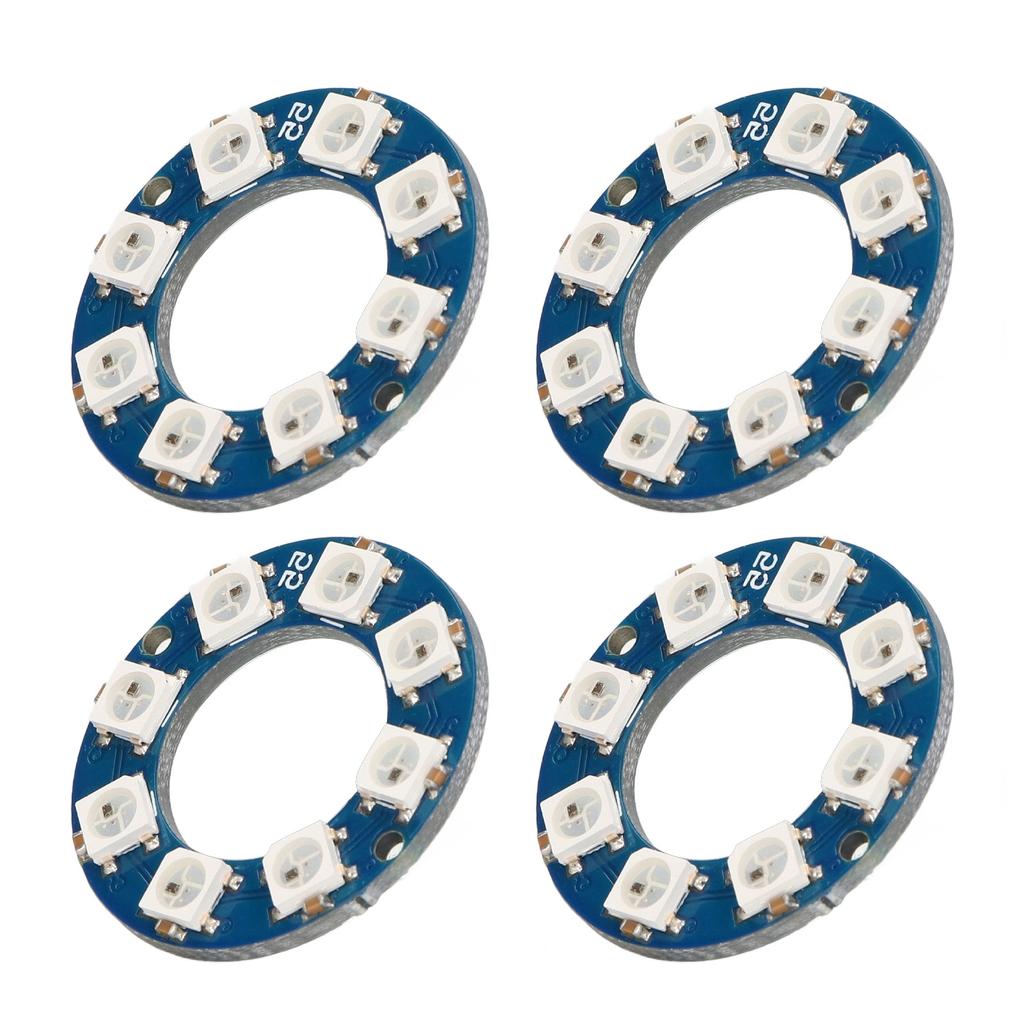 4Pcs LED Ring Lamp Board RGB Full Color 8pcs LED WS2812 5050 Chip for Decoration