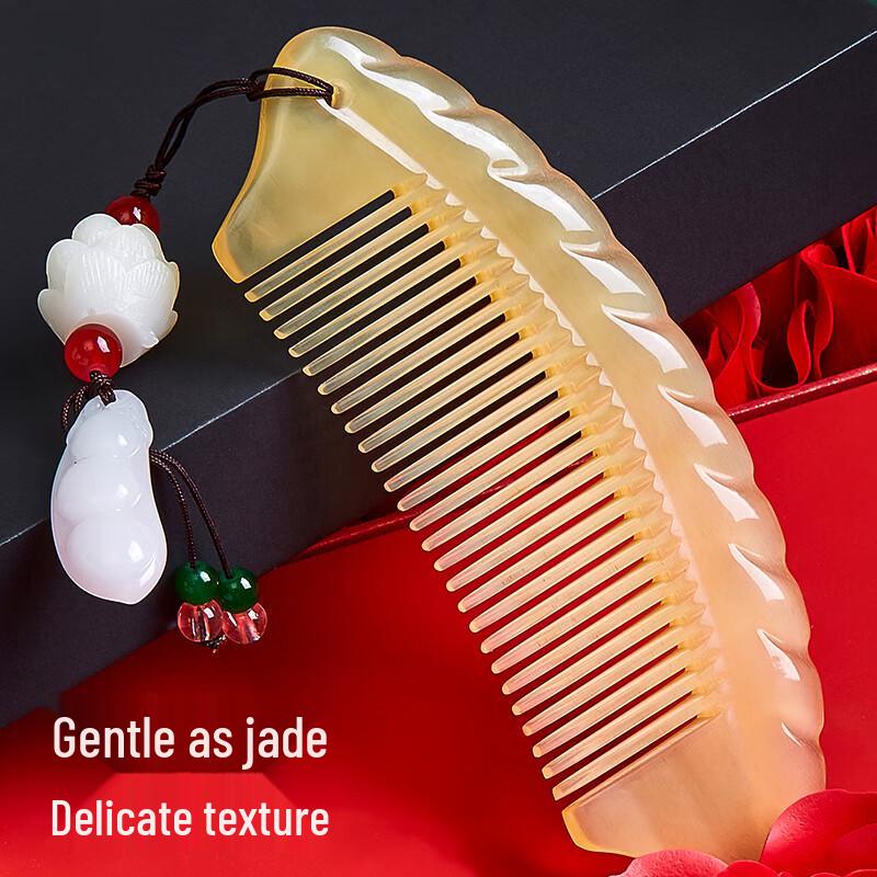 Natural Ox Horn Comb Gift Set