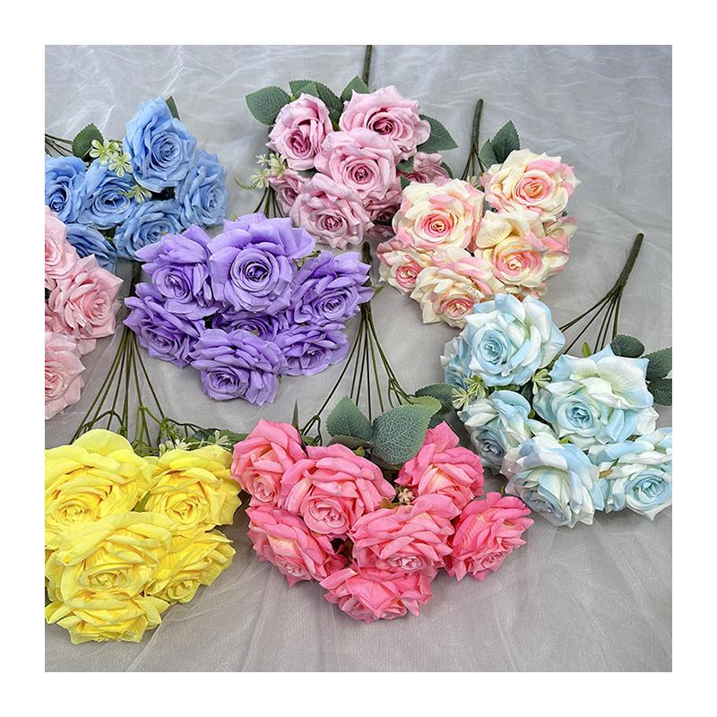 Artificial Flowers Home Wedding Decoration Mei Kai 7 Head Large Horn Rose