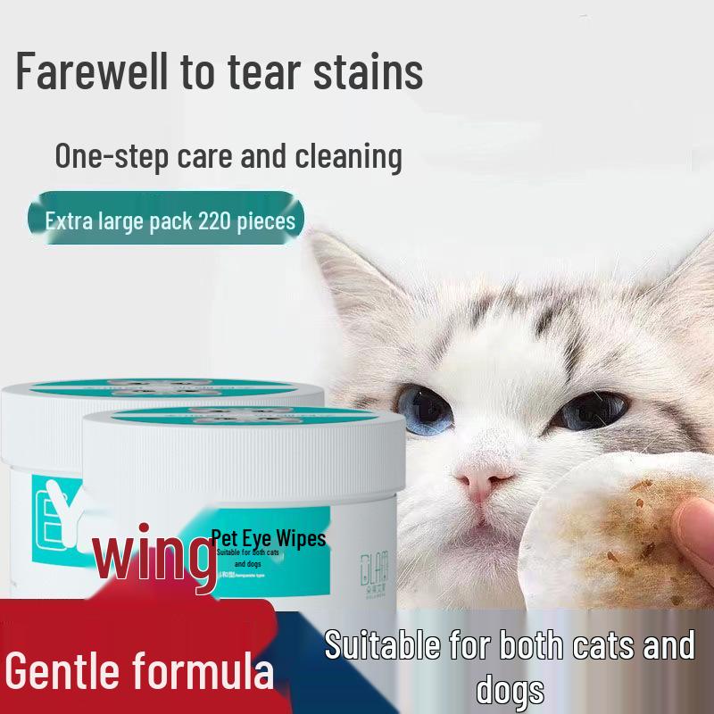 Kitten & Puppy Tear Stain Remover Wipes | Eye & Ear Cleaning Care for Pets | Wet Wipes for Teddy & Bichon Frise