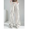 Fashionable American Cargo Pants for Women Summer High Waist Slimming Wide Leg Retro Casual Outfit