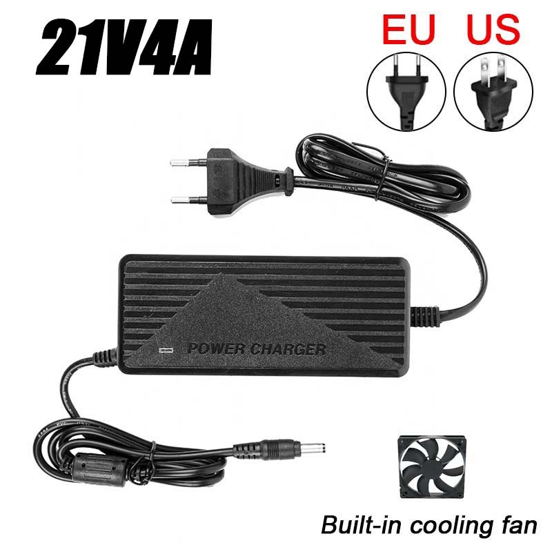 EU US Plug 21V 4A 3A Lithium Battery Pack Charger for Power Tool 5s 18V 21V Li-ion Battery Charger 12.6V 6A 5A Fast Charging EU